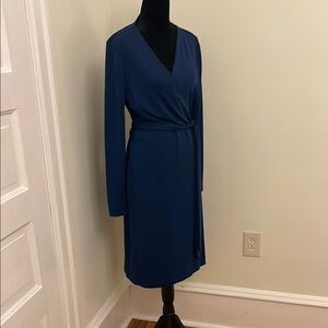Elegant Blue Wrap Dress